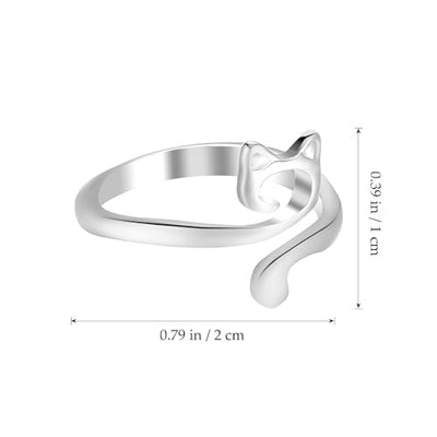 EXCEART Adjustable Crochet Ring, 2 Pcs Cat Finger Yarn Guide Knitting Tension Rings for Finger Open Yarn Guide Finger Holder Ring Thimbles Accessories
