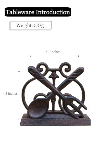 Exquisite Vintage Cast Iron Napkin Holder With Playful Standing Animal Motif - Elevate Elegance And Functionality In Your Table Setting (Tableware)