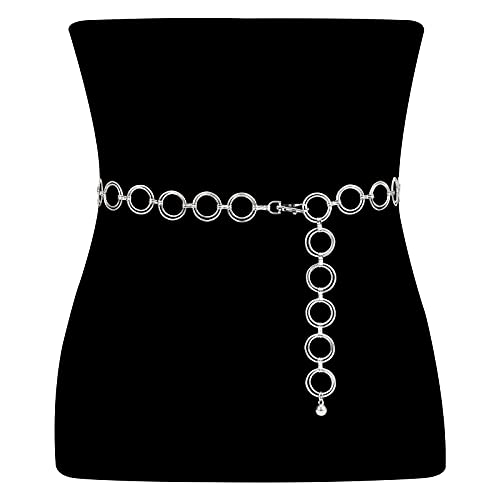Metal Waist Chain Women Girls Adjustable Body Link Belts Fashion Belly Jewelry for Jeans Dresses Gold