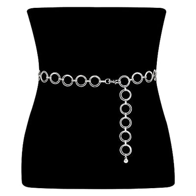 Metal Waist Chain Women Girls Adjustable Body Link Belts Fashion Belly Jewelry for Jeans Dresses Gold