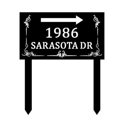 Custom Lawn Address Metal Sign,Lawn Mounted Metal Address Stake Personalized Address Yard Sign Garden House Number Sign Housewarming Gift