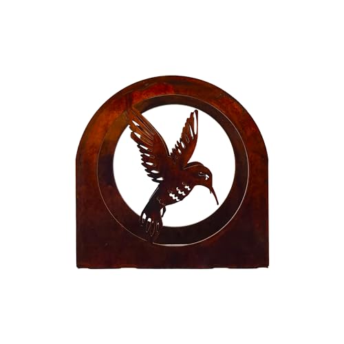Artisan Rustic Napkin Holder by Chevelon Goods - Hand-Finished and Hand-Crafted Sturdy Steel with Hummingbird Design, 5x5x2, Ideal for Luncheon Napkins