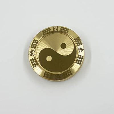 hwojjha Metal Fidget Slider Lucky Coin - Tai Chi Coin Haptic Coin EDC Toy Metal Fidget Toys, More Cycle You Played More Luck You Got, Every Dog Has His Day, All Money Go My Home (Fortune Turned)