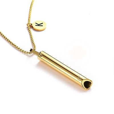 Breathing Necklace for Women and Men with Initial Pendant Anti Vape Metal Straw Breathwork Necklace Mindful Stress Breathing Necklace Fidget Jewelry for Quitting Smoking Anxiety Relief Items for Teens Gift