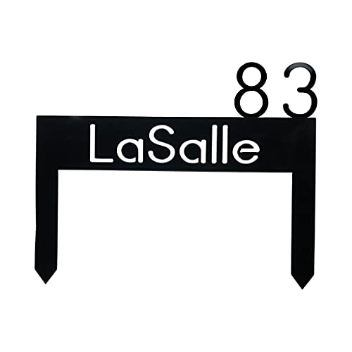 Custom Lawn Address Sign, Metal Yard Sign With Stakes, House Numbers For Yard, Made in USA