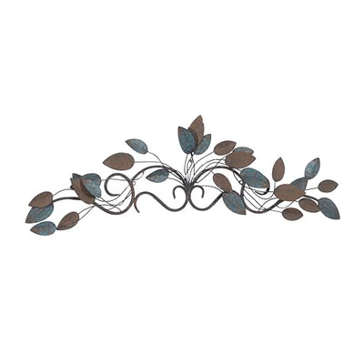 Deco 79 Metal Leaf Home Wall Decor Wall Sculpture, Wall Art 35" x 2" x 10", Blue