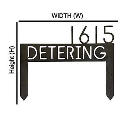 Custom Lawn Address Sign, Metal Yard Sign With Stakes, House Numbers For Yard, Made in USA
