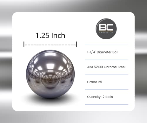 Two 1-1/4" Inch Chrome Steel Bearing Balls G25