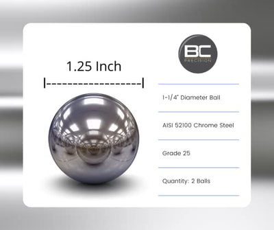 Two 1-1/4" Inch Chrome Steel Bearing Balls G25