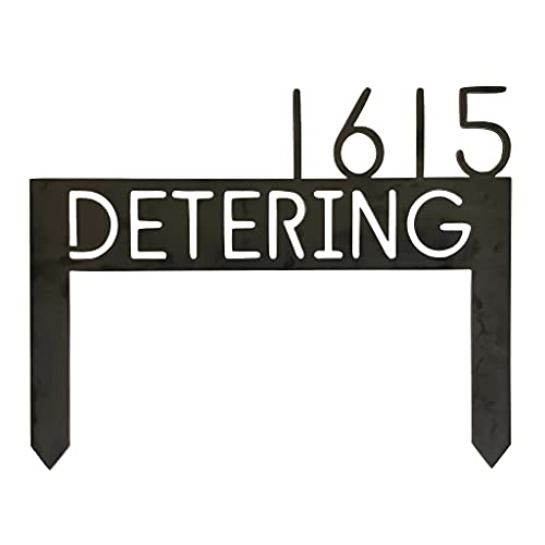 Custom Lawn Address Sign, Metal Yard Sign With Stakes, House Numbers For Yard, Made in USA