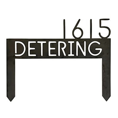 Custom Lawn Address Sign, Metal Yard Sign With Stakes, House Numbers For Yard, Made in USA