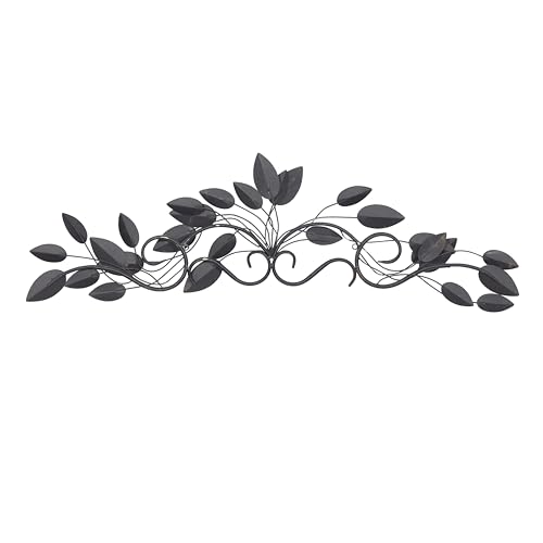 Deco 79 Metal Leaf Home Wall Decor Wall Sculpture, Wall Art 35" x 2" x 10", Blue
