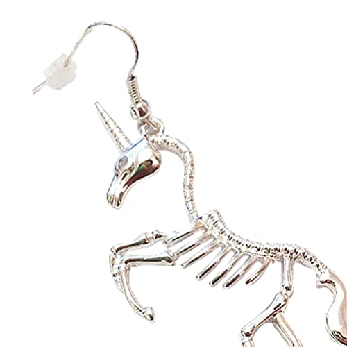 Halloween Skeleton Earrings Unicorn Drop Earrings Creative Metal Ear Jewelry Party Accessory for Women