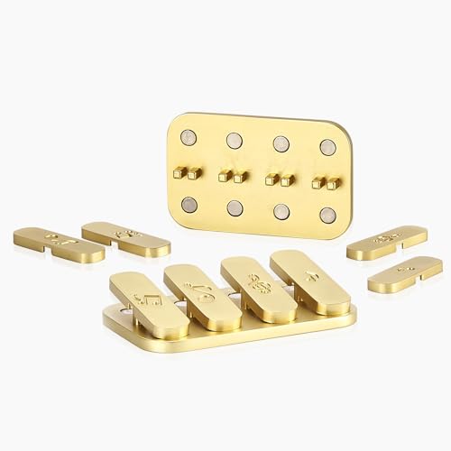 Magnetic Metal Fidget Slider, Adult Fidget Toys for Relive Pressure, Vivid Note Carving EDC Adult Toys, Exquisite Adult Gift, Golden