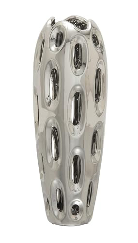 Benzara 59735 Magnificent Ceramic Vase, Silver