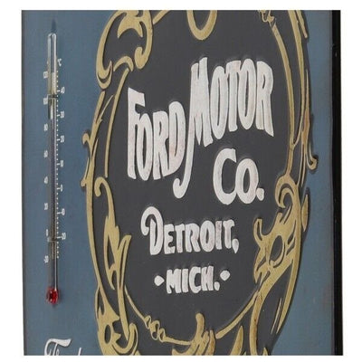 Ford Motor Co. Detroit Michigan Metal Embossed Wall Thermometer Sign Decor