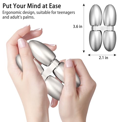 Roller,Adults Fidget Toy，Fidget Spinners,Handheld Fidget Tool for Adults，Keep Fingers Dexterity，Help Relieve Stress, Anxiety, Tension,Promotes Focus, Aluminum， (Silver)