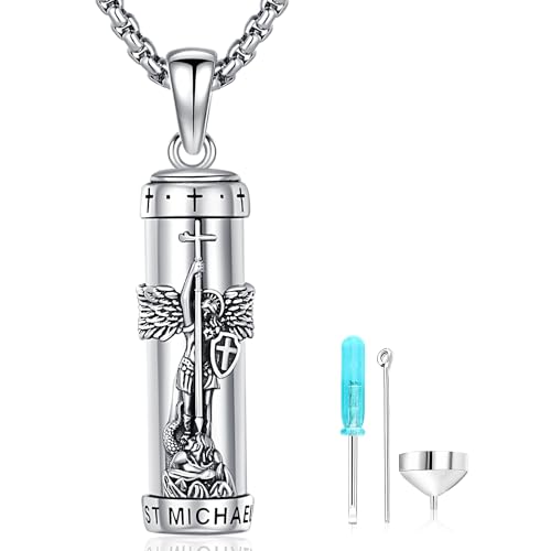 Cremation Jewelry for Ashes S925 Sterling Silver Urn Necklace Memorial Necklace for Human Ashes of Loved Ones Keepsake Pendant for Men Women