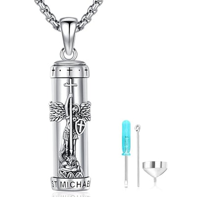 Cremation Jewelry for Ashes S925 Sterling Silver Urn Necklace Memorial Necklace for Human Ashes of Loved Ones Keepsake Pendant for Men Women