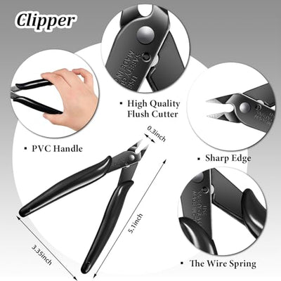 12 Metal Model Tool Kits Including 7 Metal Model Long Edge Bending Tools Tab Twisting Tool Cylinder Cone Shape Bend Assist 1 Clipper 4 Metal Tweezers for 3D DIY Metal Jigsaw Puzzles Assembly