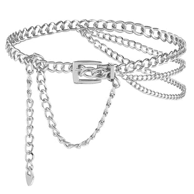 Multilayer Waist Chain Belt, Adjustable Metal Chain Dress Belt Body Belly Jewelry Women Girls Jeans Trousers