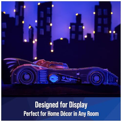 DC Batman Retro Batmobile 3D Puzzle Model Kit with Stand 202 Pcs, Batman Toys Desk Décor, Building Toys, 3D Puzzles for Adults & Teens 12+