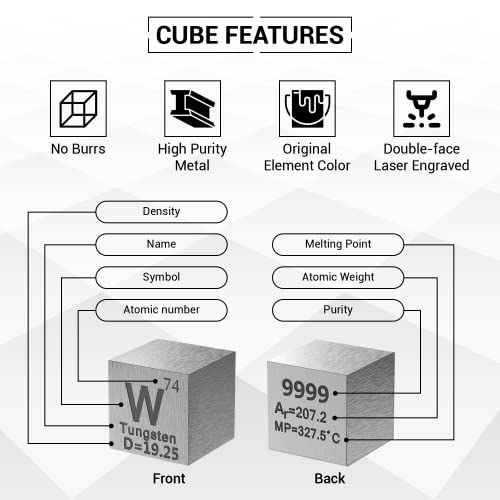 15 piece metal element cubes - density cube set