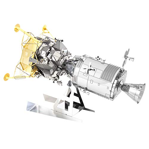 Fascinations Metal Earth 3D Metal Model Kits Set of 2 - Apollo CSM with LM and Apollo Saturn V with Gantry