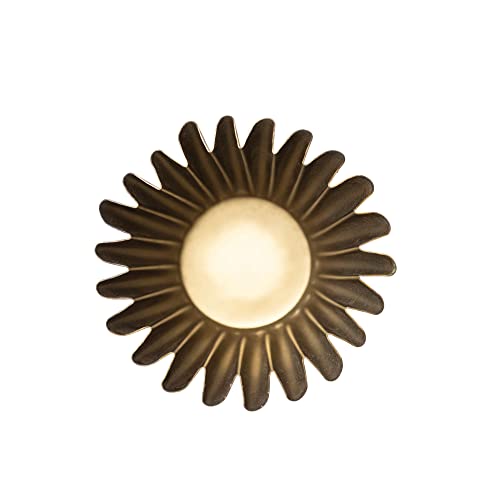 Creative Co-Op Pleated Metal Vase, Antique Brass Finish Planter