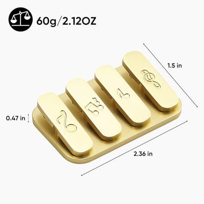 Magnetic Metal Fidget Slider, Adult Fidget Toys for Relive Pressure, Vivid Note Carving EDC Adult Toys, Exquisite Adult Gift, Golden