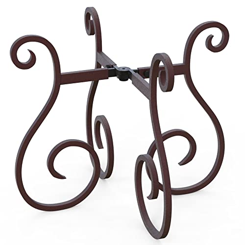 Gardien Plant Stand Indoor Outdoor, Adjustable Fits Up To 16 Inch Pots, Mid Century Modern Metal Planter Holder, Vase Stand, Bowl Stand, Birdbath Stand, Item Stand, Flower Pot Stand (Bronze)