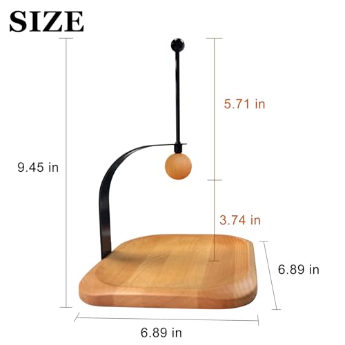 Wood Napkin Holder, Square Tabletop Napkin Dispenser with Sophisticatedly Metal Cocktail Napkin Holder for Home, Kitchen, Office, Restaurant, Hotel, Cafe, Bar,Washroom (Beechwood)
