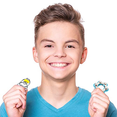 8 Pieces Fidget Toys Set Includes 4 Flippy Roller Chain and 4 Six Roller Bike Chain Toys for Adults and Teenagers in Learning Help (Purple, Pink, Yellow, Light Blue)