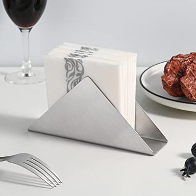 Stainless Steel Vertical Tabletop Paper Napkin Holder Stand/Table Napkin Holders/Upright Tabletop Tissue Dispenser/Napkin Holder for Table/Cocktail Napkins Holder Dispenser.Silver,1 Piece.