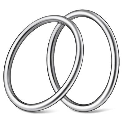 Hotop 4 Inch Metal O Ring Seamless Welded O-Ring Multi-Purpose 304 Stainless Steel Rings Smooth Round Ring for Hanging Flower Basket Crafts, 8 x 100 mm, 2 Pieces