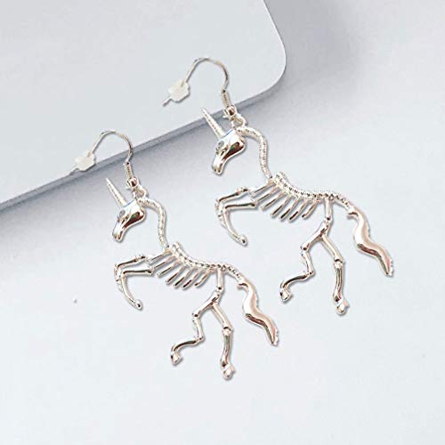 Halloween Skeleton Earrings Unicorn Drop Earrings Creative Metal Ear Jewelry Party Accessory for Women
