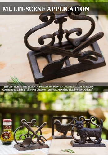 Exquisite Vintage Cast Iron Napkin Holder With Playful Standing Animal Motif - Elevate Elegance And Functionality In Your Table Setting (Tableware)