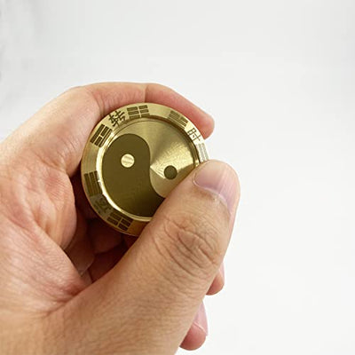 hwojjha Metal Fidget Slider Lucky Coin - Tai Chi Coin Haptic Coin EDC Toy Metal Fidget Toys, More Cycle You Played More Luck You Got, Every Dog Has His Day, All Money Go My Home (Fortune Turned)