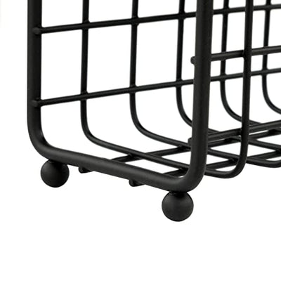 Spectrum Diversified Grid Holder Upright Rustic Paper Dispenser for Kitchen Tables & Countertops, Vertical Napkin Stand with Farmhouse Charm, Small, Black