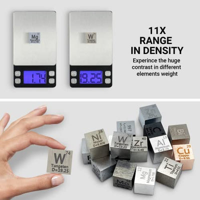15 piece metal element cubes - density cube set