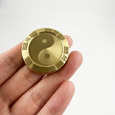 hwojjha Metal Fidget Slider Lucky Coin - Tai Chi Coin Haptic Coin EDC Toy Metal Fidget Toys, More Cycle You Played More Luck You Got, Every Dog Has His Day, All Money Go My Home (Fortune Turned)