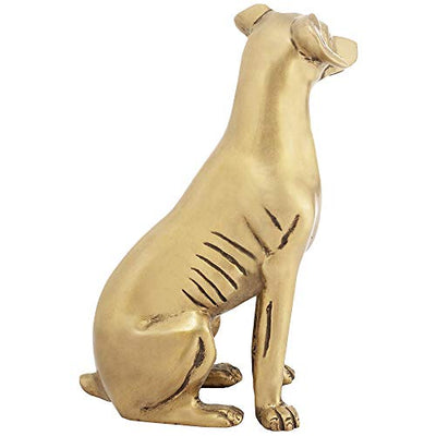 Brass Metal Sitting Dog Statue Animal Figurine Showpiece Home Decoration