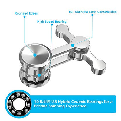 Updated Version Anti-Anxiety Fidget Spinner, Fidget Hand Toys Focus Finger Spinning Toy for Kid and Adult Relieving Stress Boredom ADHD Autism