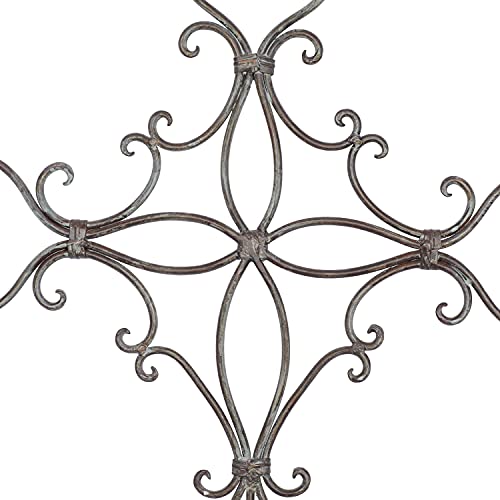 Deco 79 Metal Cross Home Wall Decor Scroll Wall Sculpture, Wall Art 19" x 1" x 29", Black