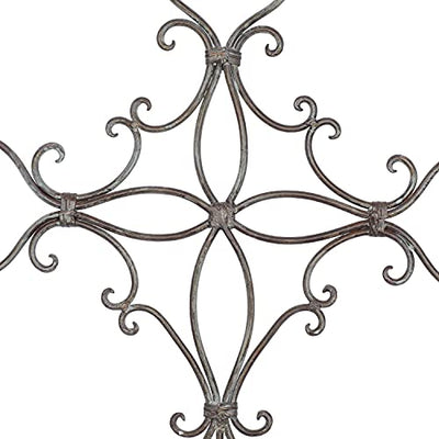 Deco 79 Metal Cross Home Wall Decor Scroll Wall Sculpture, Wall Art 19" x 1" x 29", Black