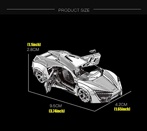 DIY 3D Car Metal Model 3D Puzzle 3D Laser Cut Jigsaw Toys 3D Metal Model Kit for Adults&Kids Mechanical Model Educational Toy Indoor Decoration Desk Toy Birthday Gift Collection Brain Teaser Puzzles