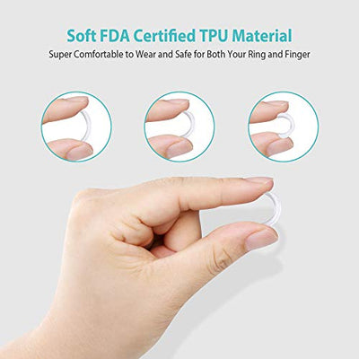 Invisible Ring Size Adjuster for Loose Rings Ring Adjuster Fit Wide Rings with Jewelry Polishing Cloth