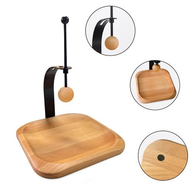 Wood Napkin Holder, Square Tabletop Napkin Dispenser with Sophisticatedly Metal Cocktail Napkin Holder for Home, Kitchen, Office, Restaurant, Hotel, Cafe, Bar,Washroom (Beechwood)