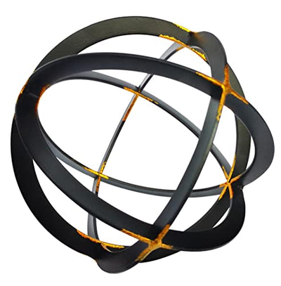 BSTGIFTS Iron Band Decorative Sphere - Accent Piece Ball - Decoration Metal Sphere 6.8 Inche Dia