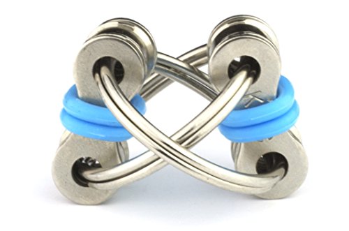 Tom's Fidgets Original Flippy Chain Fidget Toy - Perfect for ADHD, Anxiety, and Autism - Bike Chain Fidget Stress Reducer for Adults and Kids (1, Blue)